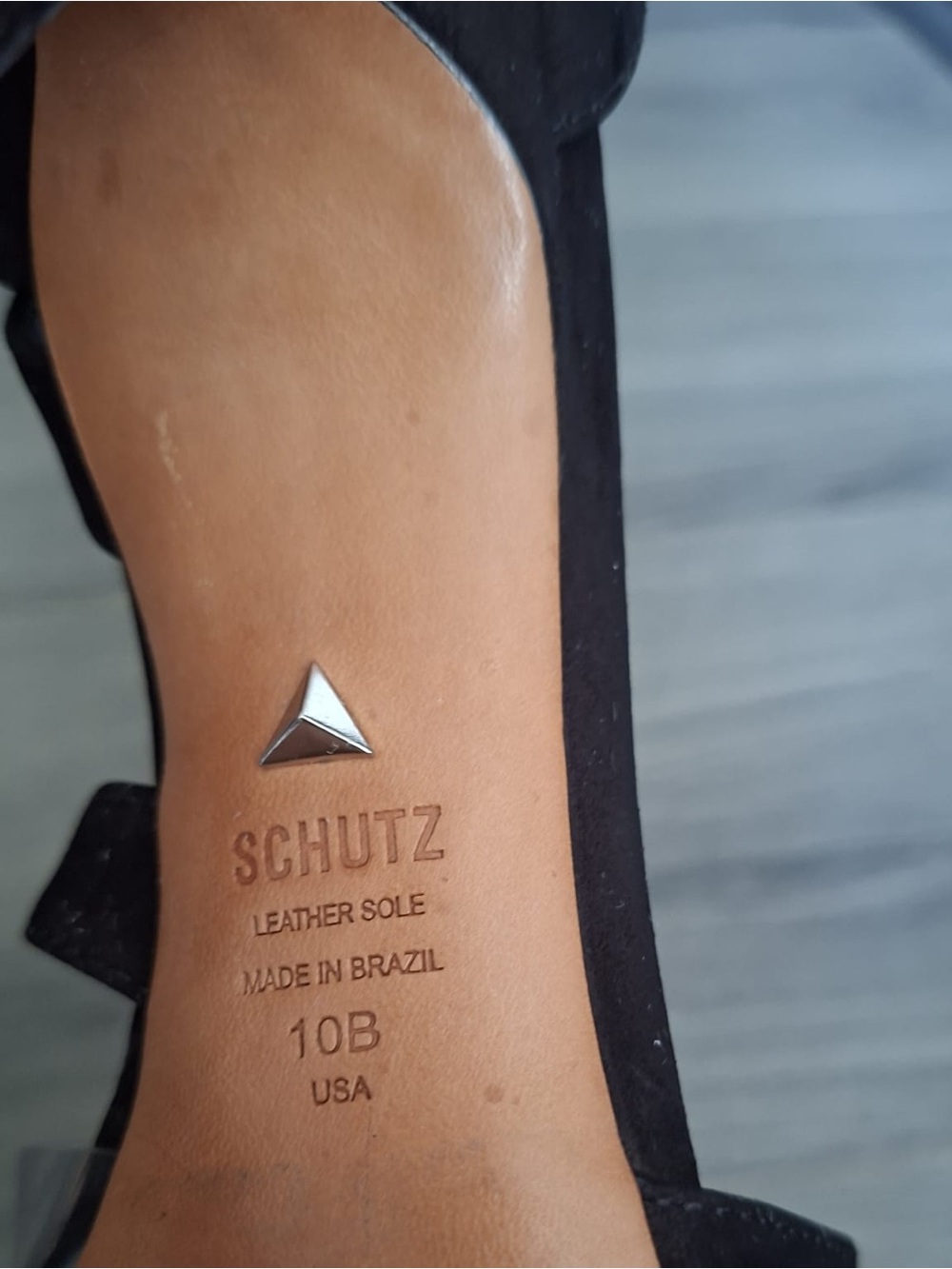 SCHUTZ Nissy Black Pointed Toe Ankle Strap Pumps with Clear Panel - Picture 6 of 6